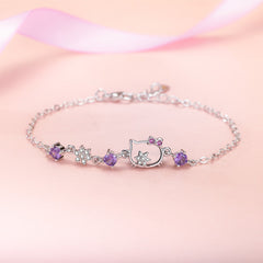 Girls Sweet Kitty Cat Bracelet For Toddler Kids