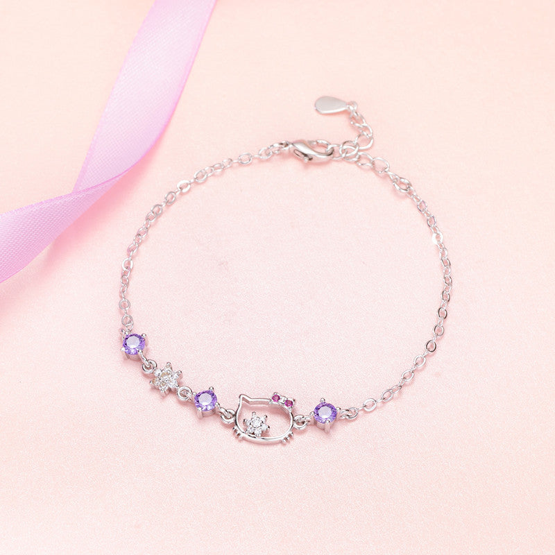 Girls Sweet Kitty Cat Bracelet For Toddler Kids
