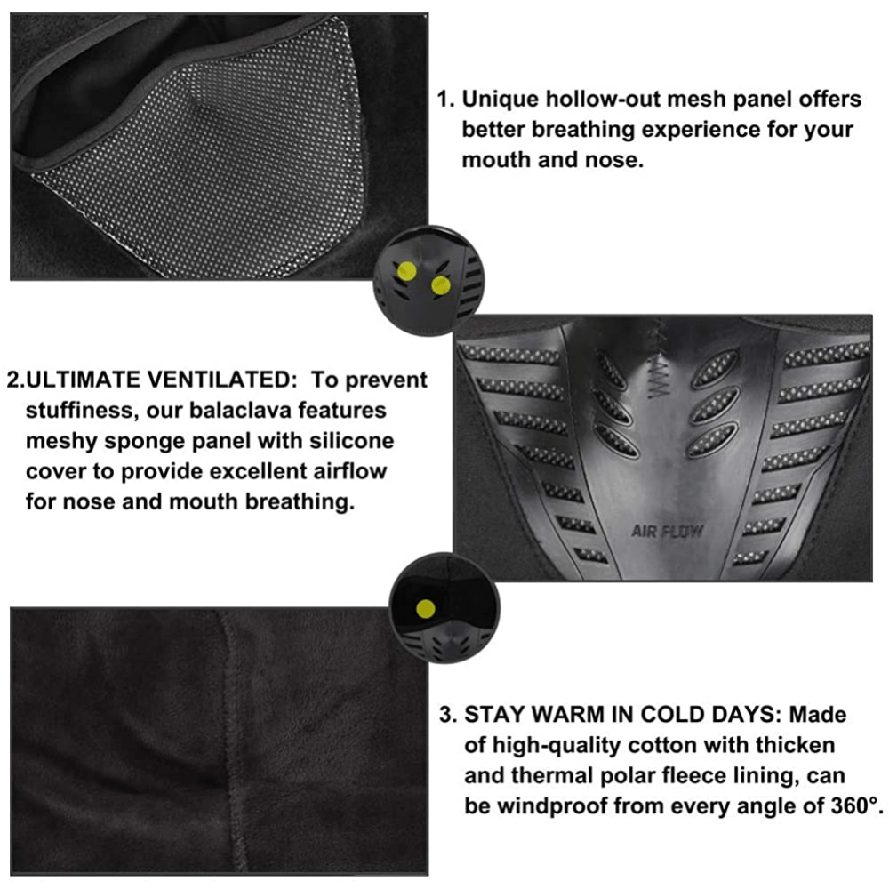 Men Winter Balaclava Face Mask Cold Weather Windproof Fleece Ski Mask