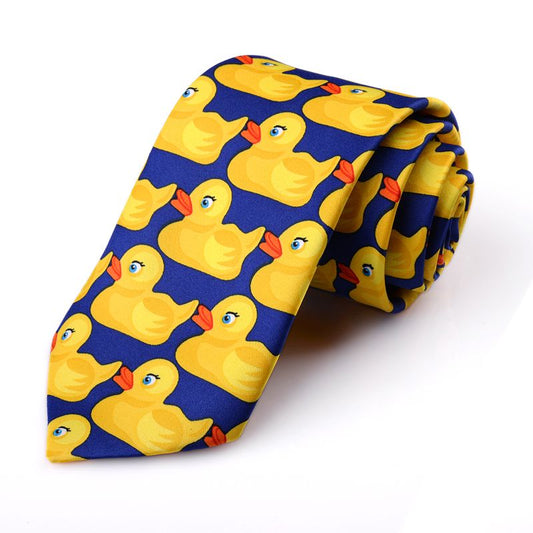 Yellow Duck Tie Men's Formal Dress Groomsmen Tie Funny Gift