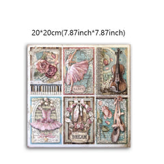10sheets Retro Garden Flowers Material Paper Retro Journal Ballet Diy Tools