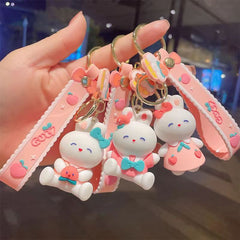 Cute Peach Rabbit Key Chain Pendant