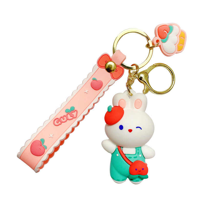 Cute Peach Rabbit Key Chain Pendant