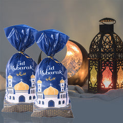 50pcs Eid Mubarak Gift Bags Plastic OPP Candy Cookie Bag Ramadan Kareem Decorati
