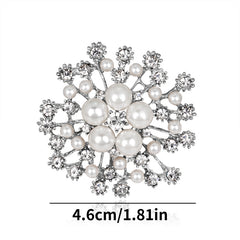 Snowflake Brooch For Wedding Faux Pearl Austrian Crystal Gift