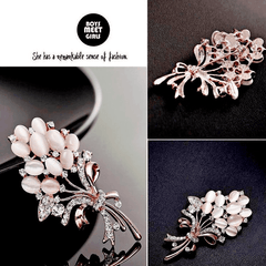 Golden Flower Bouquet Brooch Corsage Scarf Clips Pins Brooches