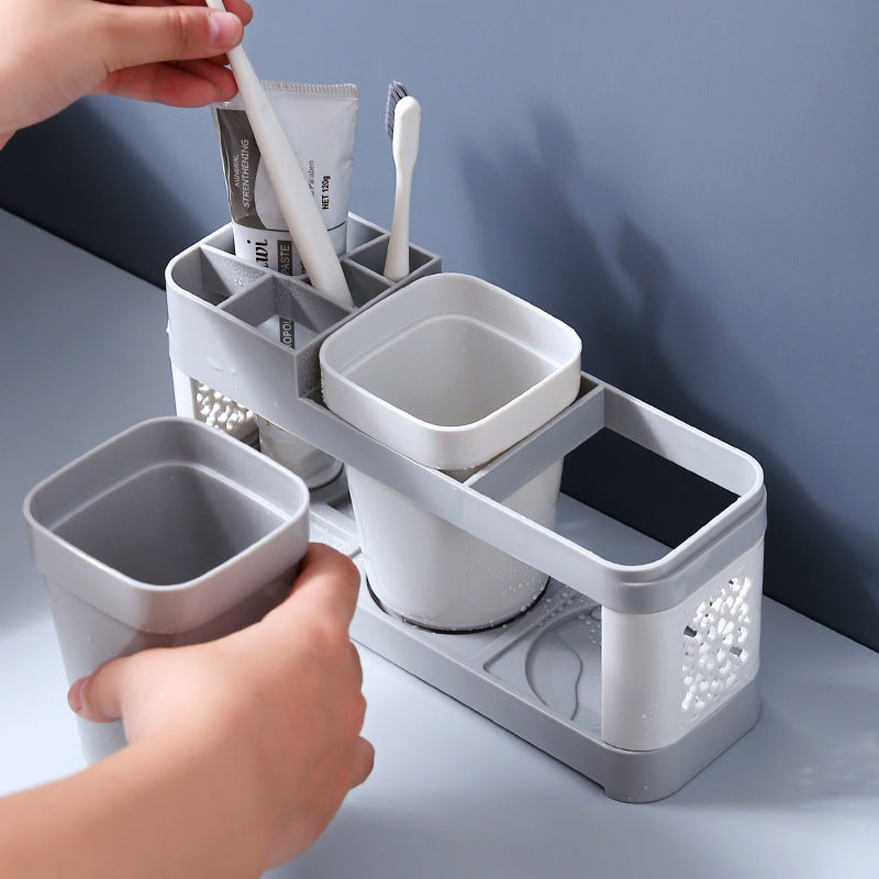 Hollow Toothbrush and Toothpaste Holder Set for Bathroom Storage
