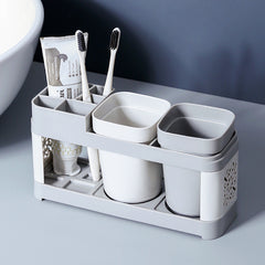 Hollow Toothbrush and Toothpaste Holder Set for Bathroom Storage