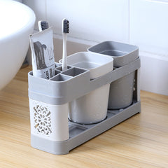Hollow Toothbrush and Toothpaste Holder Set for Bathroom Storage