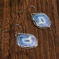 Personality Drop Earrings Inlaid Synthetic Gems Statement Hook Earrings