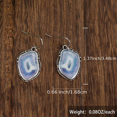 Personality Drop Earrings Inlaid Synthetic Gems Statement Hook Earrings