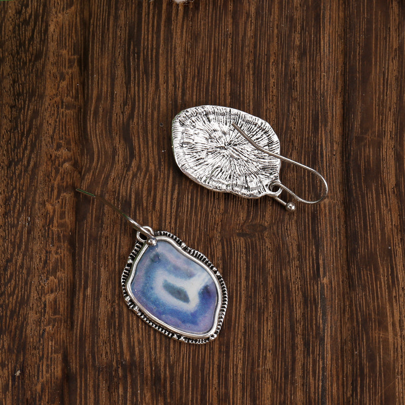 Personality Drop Earrings Inlaid Synthetic Gems Statement Hook Earrings