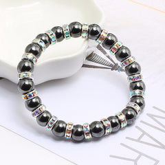 Magnetic Therapy Bracelet Hematite Stretch with Weight Loss Effect