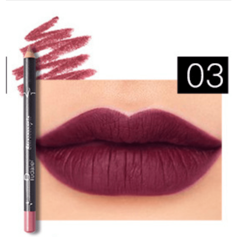 Pudaier Lip Liner Waterproof Long Lasting Crayon 12 Colors