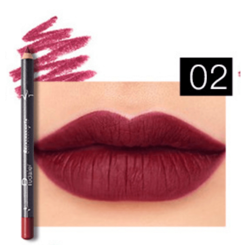 Pudaier Lip Liner Waterproof Long Lasting Crayon 12 Colors