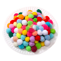 100pcs Mixed Size Pompoms Soft Fluffy Plush Crafts Pom Poms Ball Furball Sewing