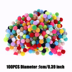 100pcs Mixed Size Pompoms Soft Fluffy Plush Crafts Pom Poms Ball Furball Sewing