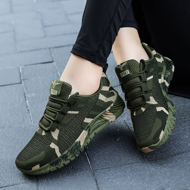 Camo Pattern Outdoor Casual Sneakers Lace Up Platform