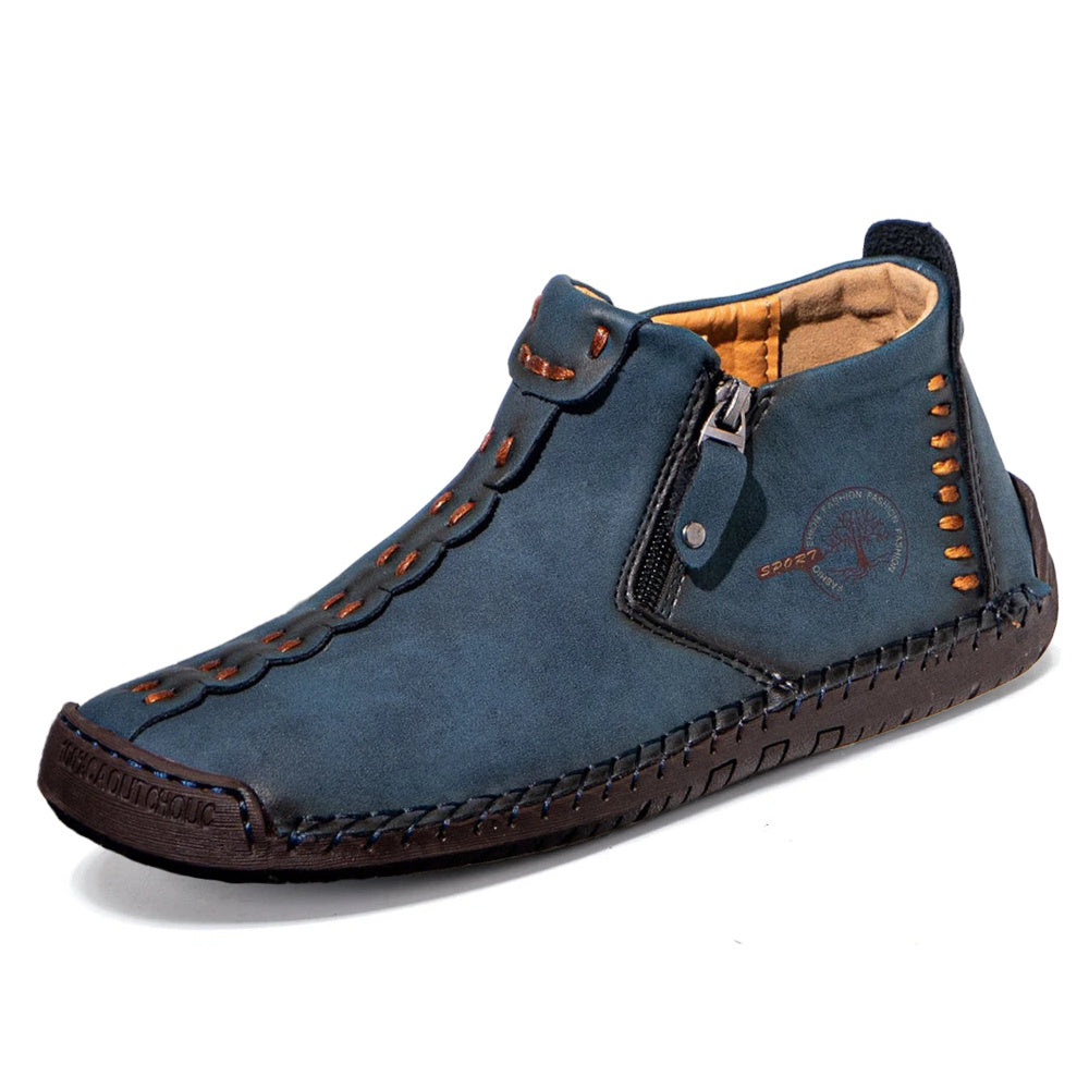 Men's High Top Zipper Boots Outdoor Casual Walking Shoes