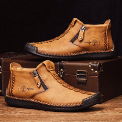 Men's High Top Zipper Boots Outdoor Casual Walking Shoes