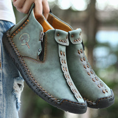 Men's High Top Zipper Boots Outdoor Casual Walking Shoes