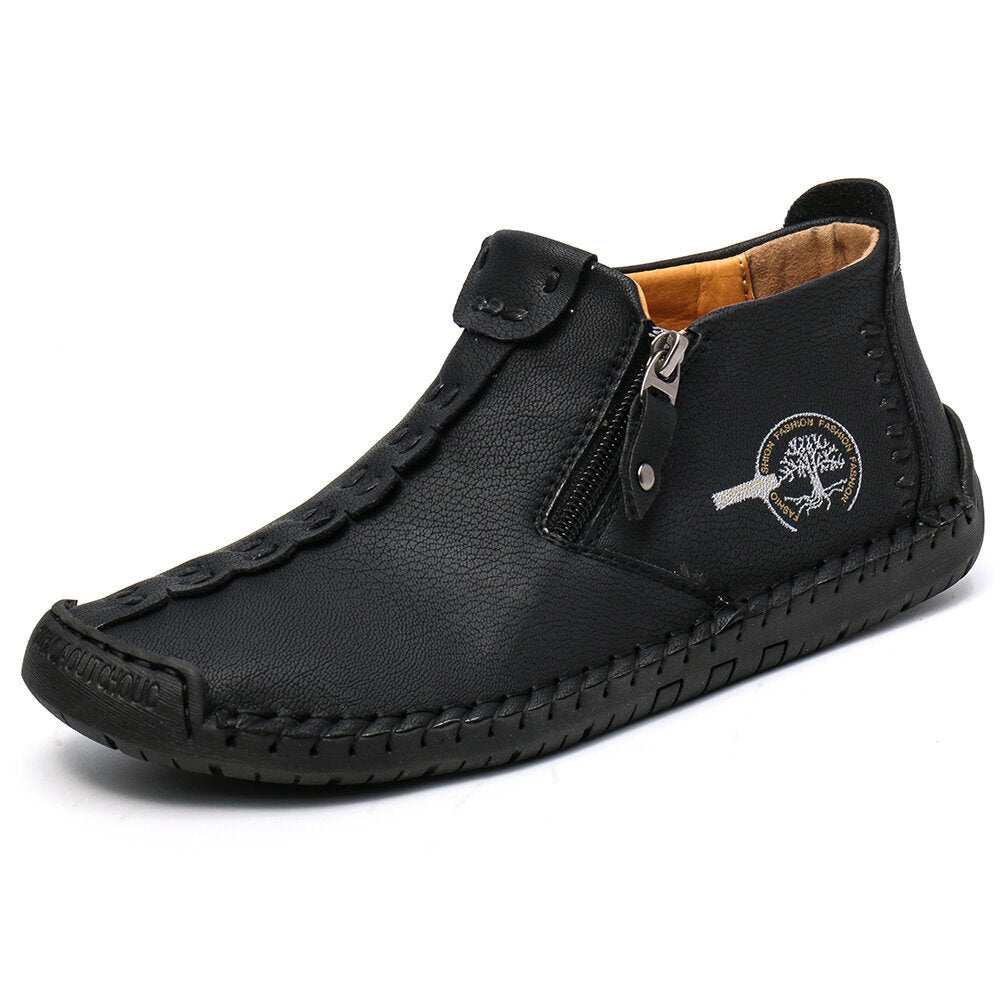 Men's High Top Zipper Boots Outdoor Casual Walking Shoes