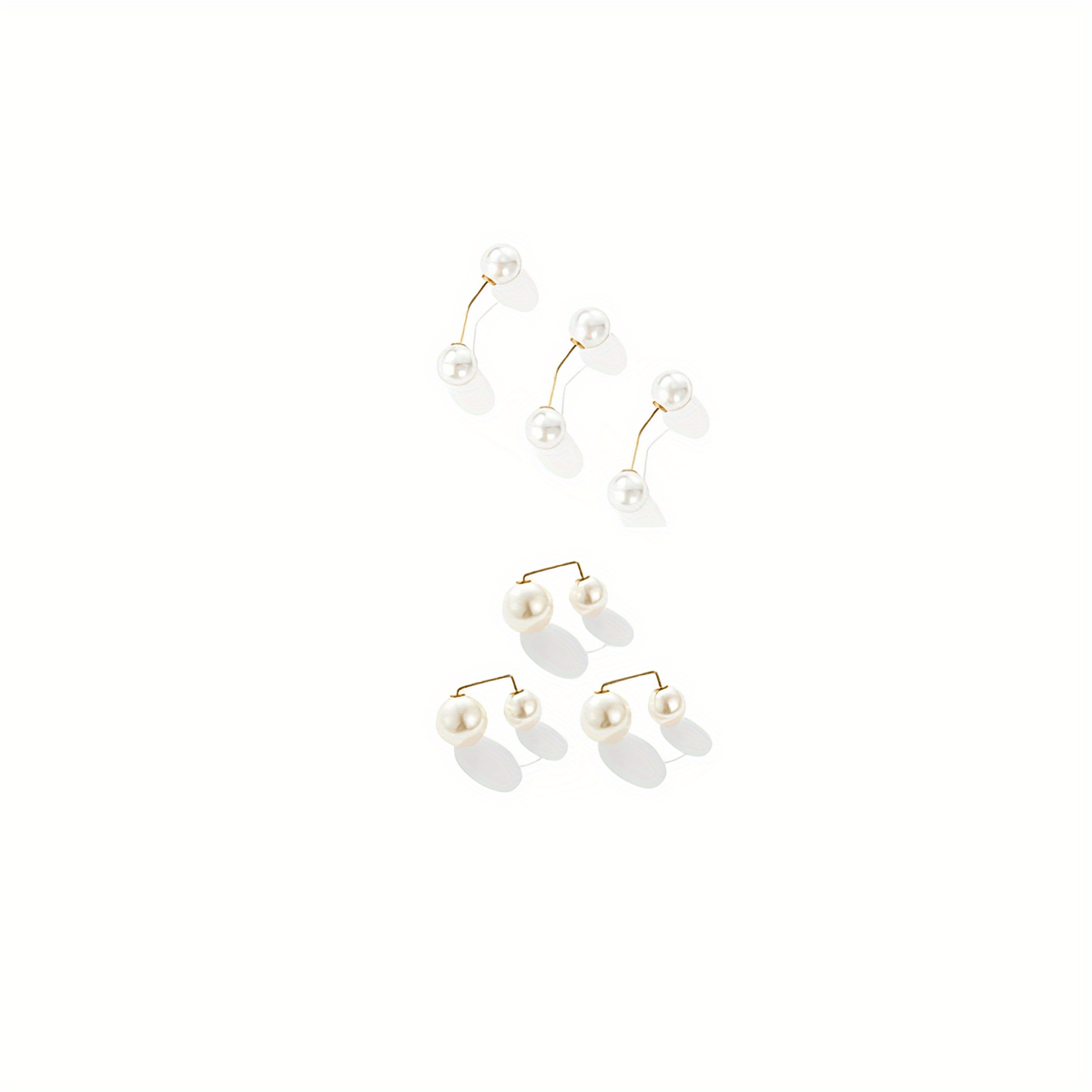 6pcs Set Faux Pearl Waist Pins Scarf Brooches for Women