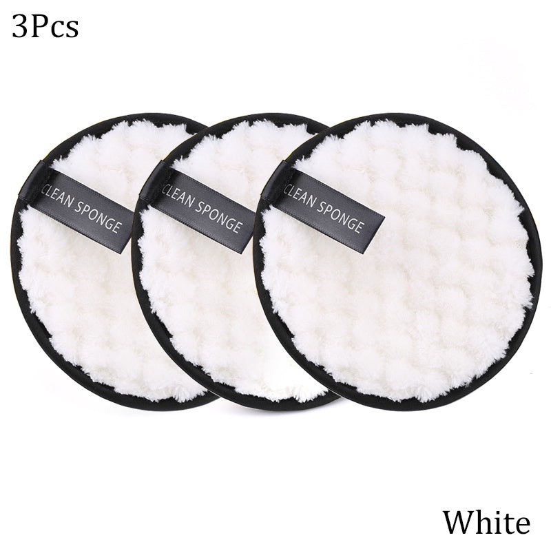3pcs Reusable Makeup Puffs Microfiber Towels Double Sided Gentle Makeup Removal