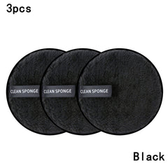 3pcs Reusable Makeup Puffs Microfiber Towels Double Sided Gentle Makeup Removal