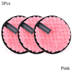 3pcs Reusable Makeup Puffs Microfiber Towels Double Sided Gentle Makeup Removal