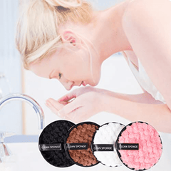 3pcs Reusable Makeup Puffs Microfiber Towels Double Sided Gentle Makeup Removal