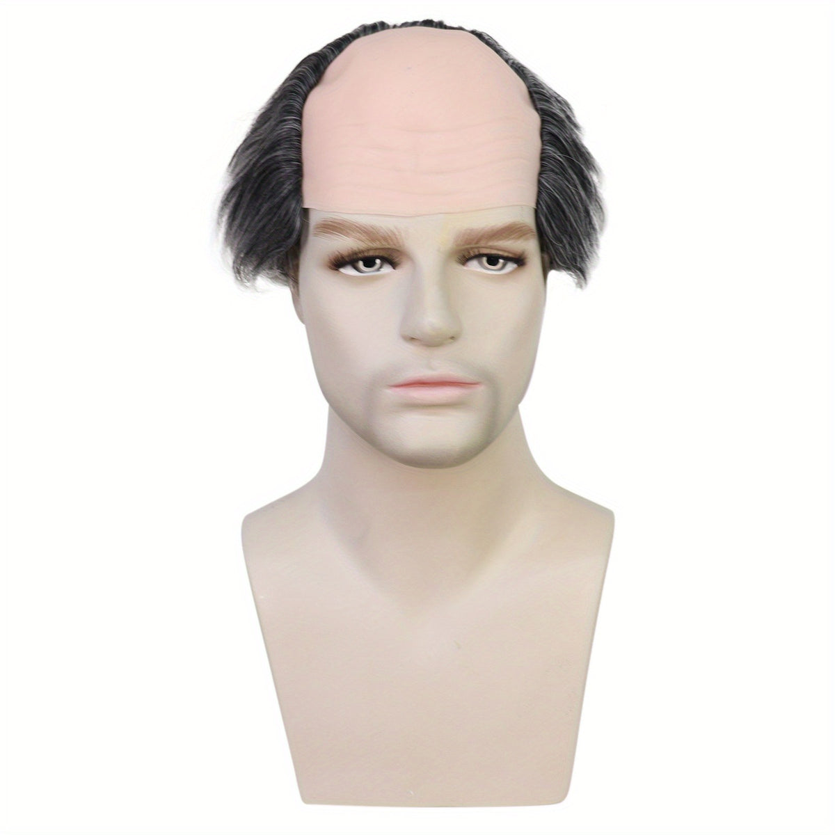 Men's Short Straight Bald Head Cosplay Wig 25.4 cm Synthetic Fiber Anime Wigs