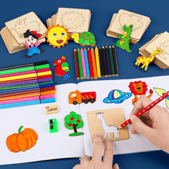 20pcs Montessori Wooden Drawing Stencils for DIY Painting