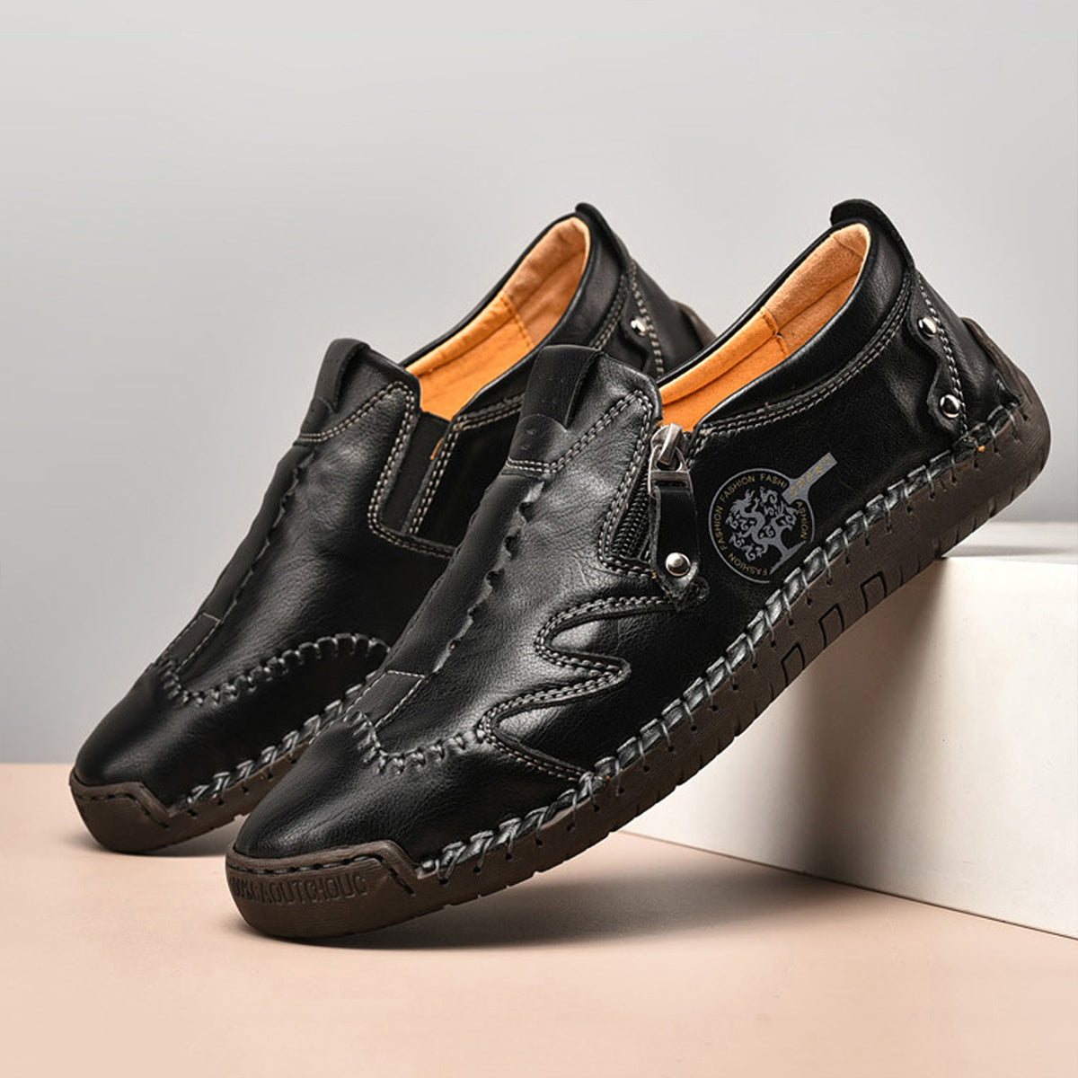 Men's Zipper Loafer Shoes Assorted Colors