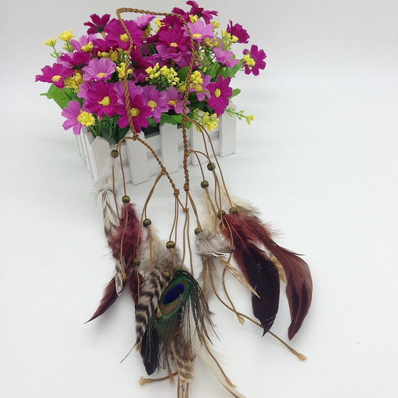 Bohemia Style Feather Headband Adjustable Decorative Headwear