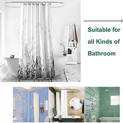 Christmas Waterproof Shower Curtain Set with Bath Mat