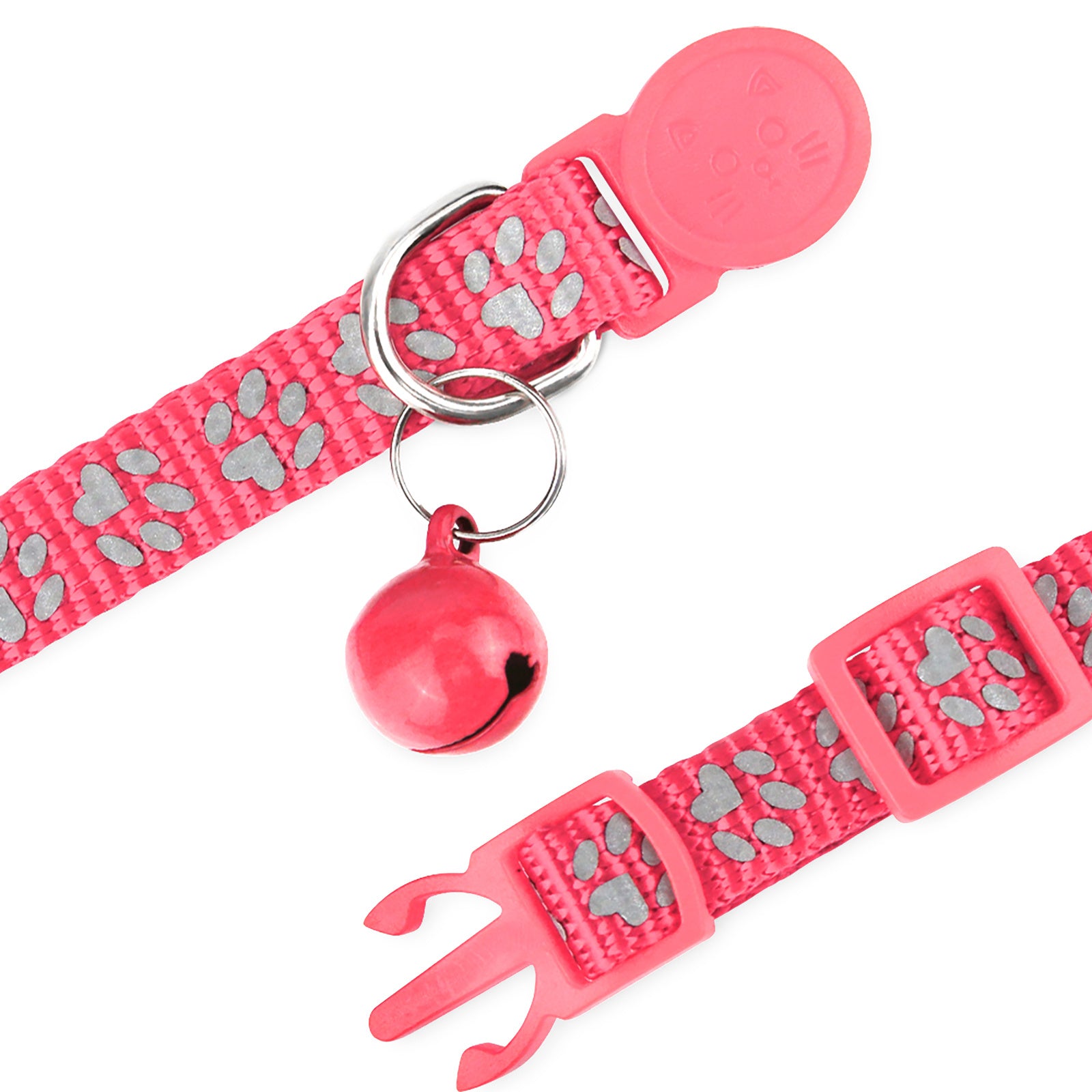 2 pcs Joytale Adjustable Bell Collar for Dogs and Cats Paw Print