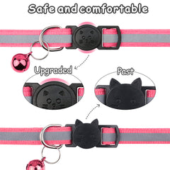 2 pcs Joytale Adjustable Bell Collar for Dogs and Cats Paw Print