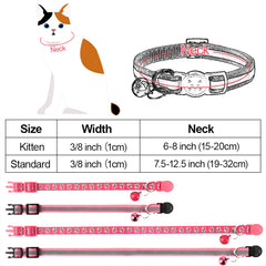 2 pcs Joytale Adjustable Bell Collar for Dogs and Cats Paw Print