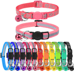 2 pcs Joytale Adjustable Bell Collar for Dogs and Cats Paw Print