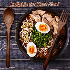Japanese Wooden Utensil Set for Cooking and Eating - Natural Wood Flatware