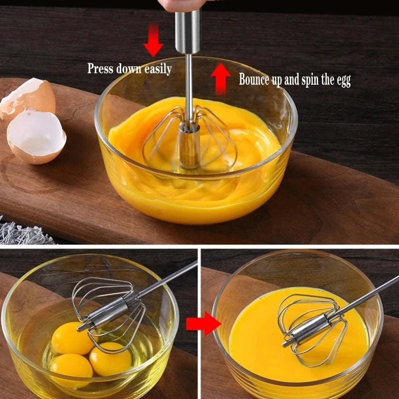 Stainless Steel Semi Automatic Rotary Whisk