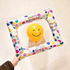 Birthday Balloon Party Wave Point Photo Frame Aluminum Balloon