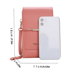 Mini Touch Screen Phone Purse Women's PU Leather Crossbody Bag