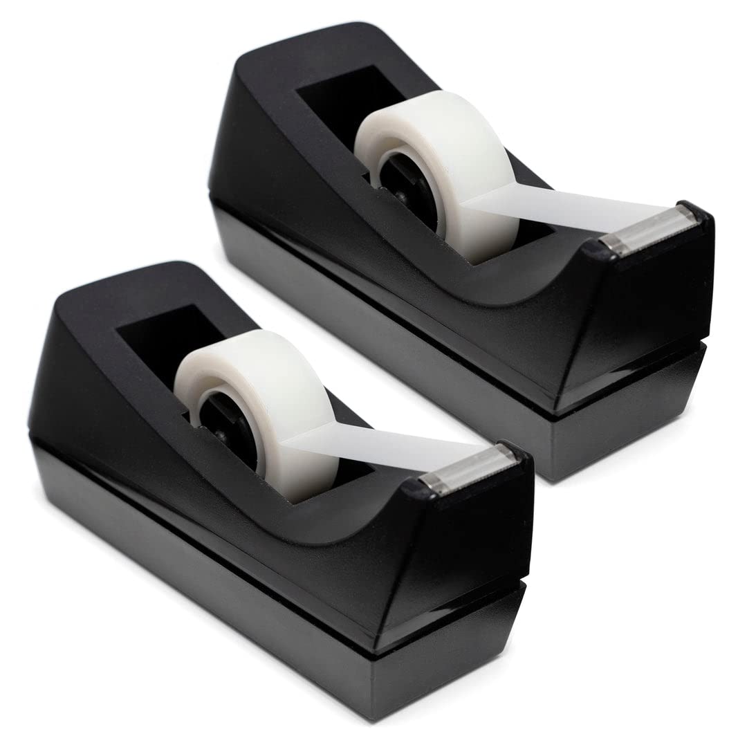 Desktop Tape Dispenser Non Skid Base & Weighted w/ 1 Roll Tape