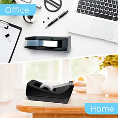 Desktop Tape Dispenser Non Skid Base & Weighted w/ 1 Roll Tape