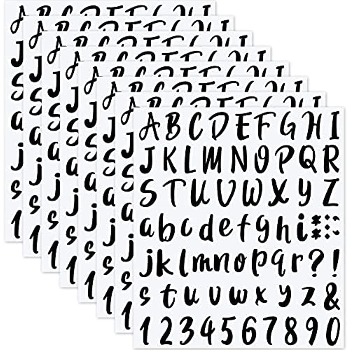 Vinyl Letter Number Stickers Self Adhesive 8 Sheets