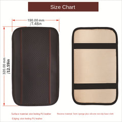 Universal Armrest Box Mat Fiber Leather Embossed Double line Anti skid