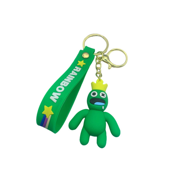 Rainbow Friends Keychain Anime Character Figure Key Holder for Women Girls