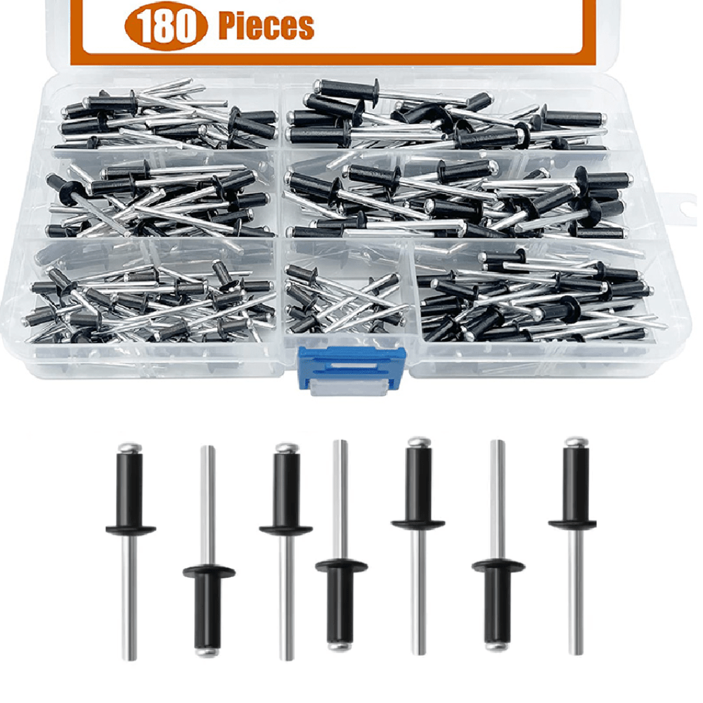 180 Pcs Pop Rivet Aluminium Break Mandrel Blind Rivets Nail
